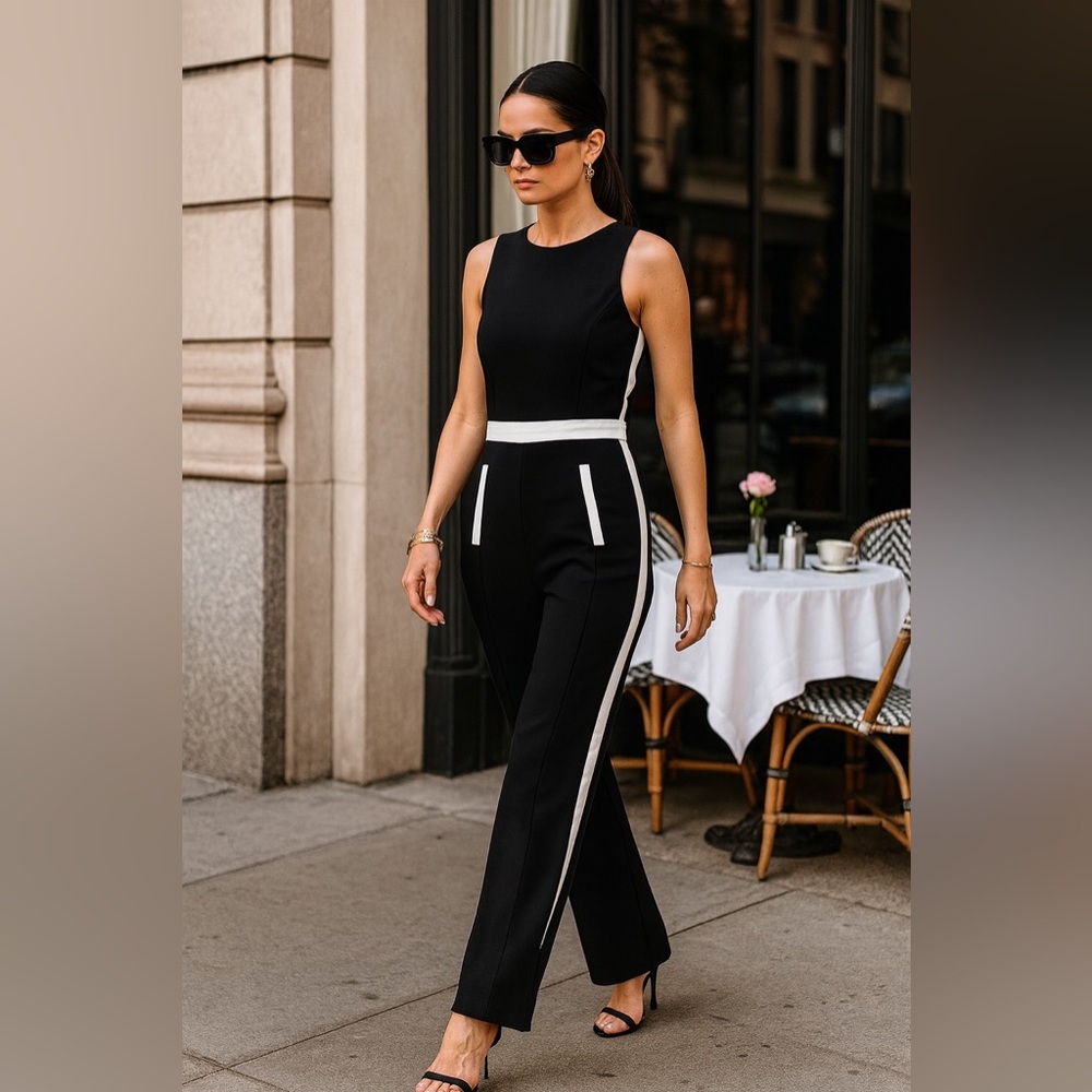 Banana Republic black tuxedo romper